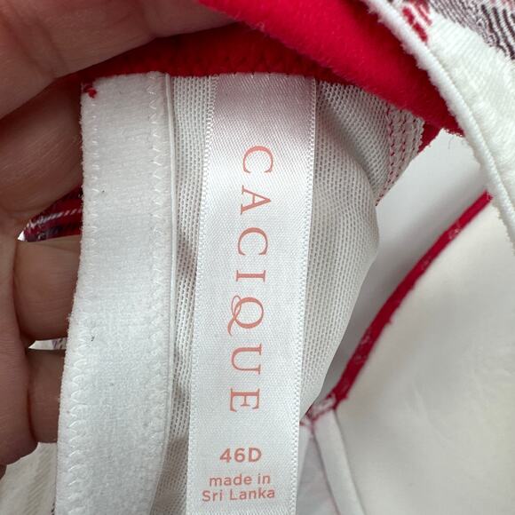 Cacique Lightly Lined Full Coverage Red Plaid Bra Size 46D - Picture 3 of 4
